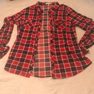 NWOT lightweight “flannel” button up